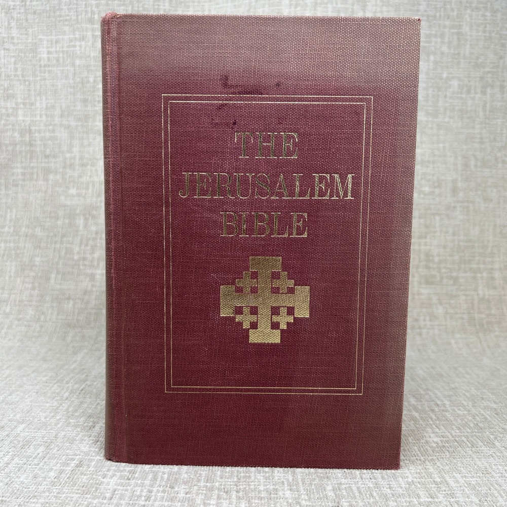 VTG 1966 The Jerusalem Bible Hardcover Gold Gilt Catholic Scripture Doubleday